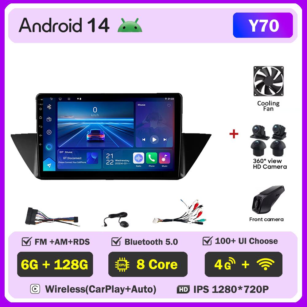 Car Video Player For BMW X1 E84 2009 - 2012 Carplay Android 14 auto Radio Intelligent System GPS Navigation Touch Screen RDS