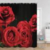 Romantic Rose Shower Curtain - Vibrant Floral & Butterfly Designs for Elegant Bathroom Décor, Waterproof, Easy Care & Soft Touch