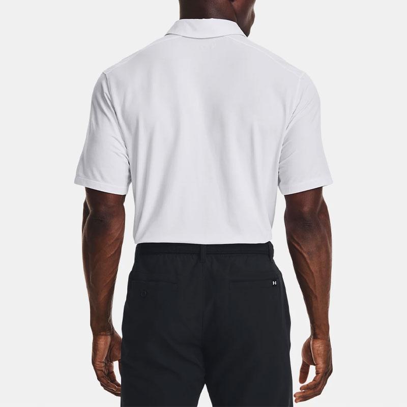 Under Armour Luxe Solid Casual Short Sleeve Polo Shirt Men Polo Shirts White 1370150-100