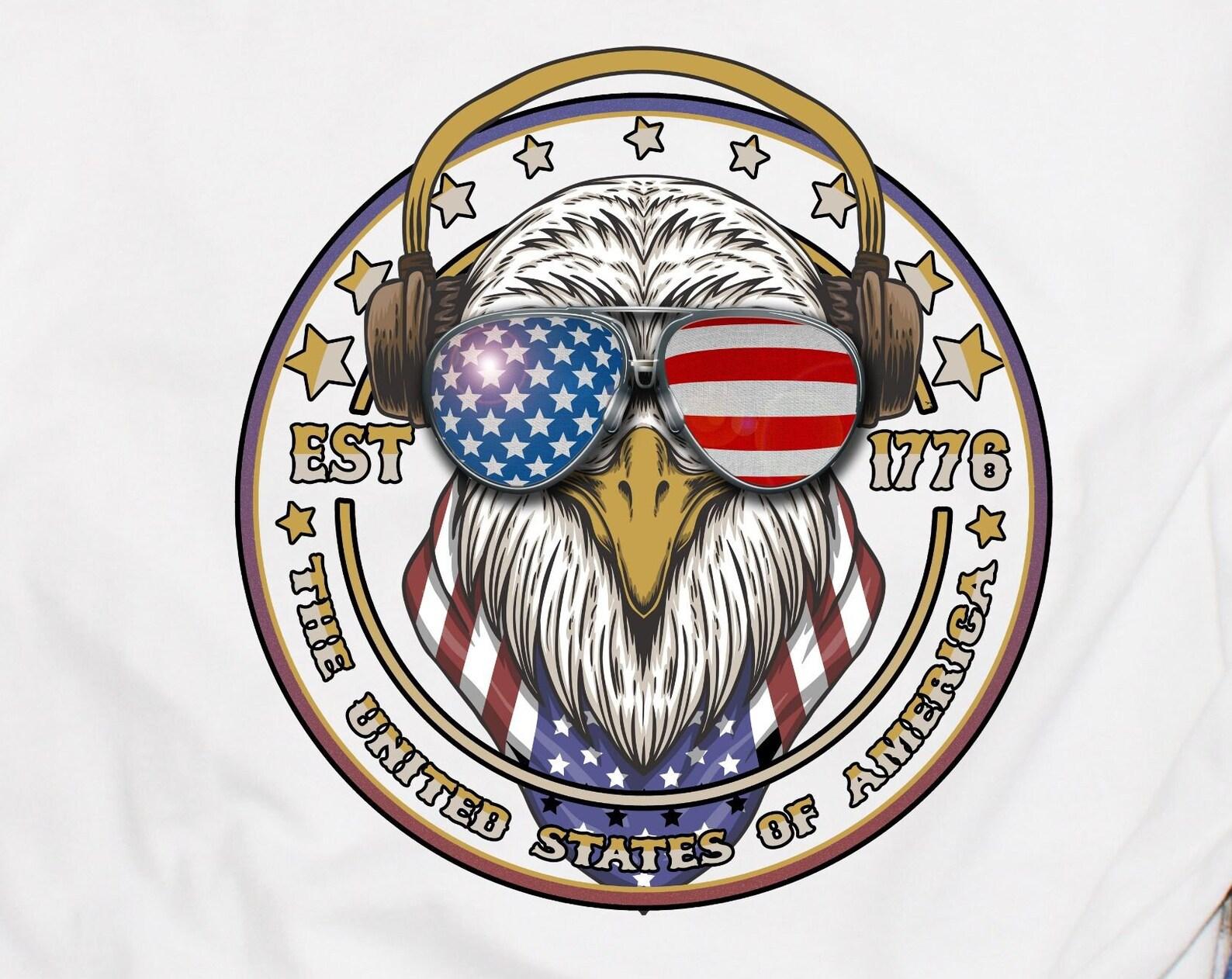 USA established 1776, patriotic tshirt, made in America, USA tshirt, American Eagle, Usa Flag Sunglasses 3XL