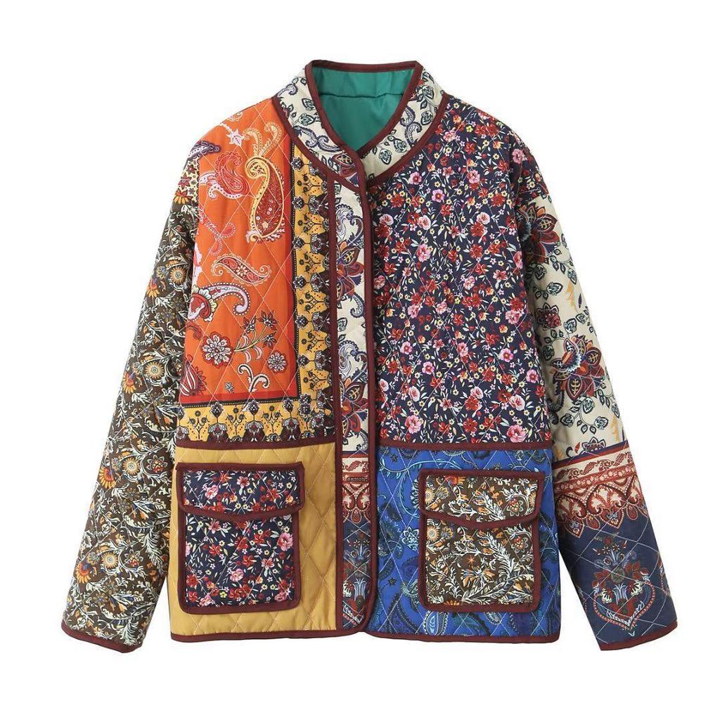 Vintage Print Women's Cotton Jacket 2025 - New Autumn/Winter Casual Loose Coat