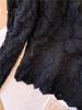 Women's Fluffy Lace Puff Sleeve V-Neck Top - Slimming Autumn/Winter Style