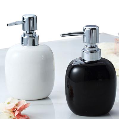 450 ml leere, nachfüllbare Pumpflasche aus Keramik für Badezimmer-Flüssigkeitslotion