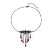 Creative Dark Halloween Bat Crystal Pendant Necklace, Sweet And Cool Fringed Chain Necklace For Women