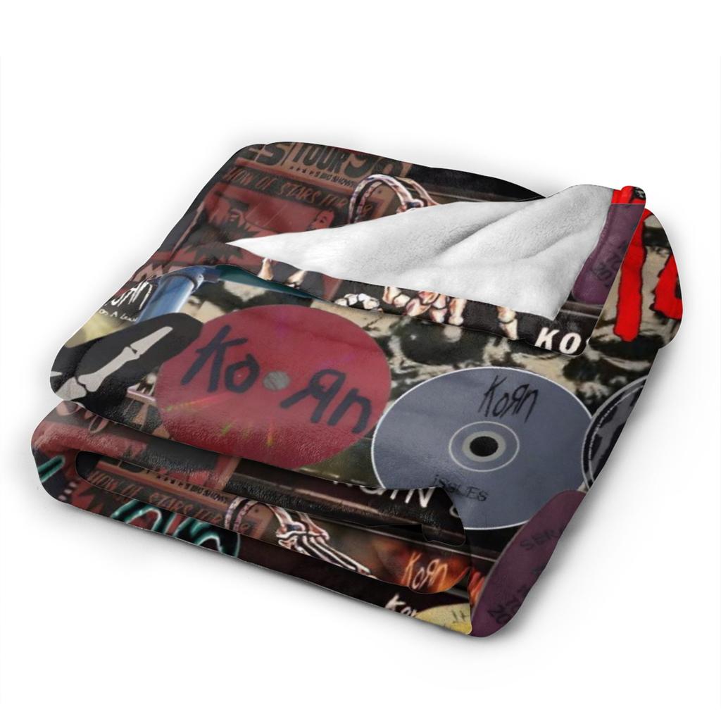 Korns Rock Band Music Flannel Throw Blanket Heavy Metal for Bedding Throws Knitted Blanket Outdoor Warm Multifunction