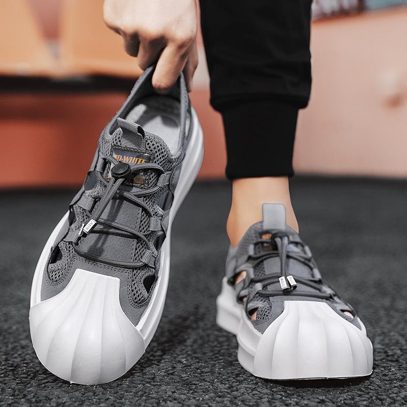Hollow Board Shoes Men's Breathable Trendy Shoes Student Summer Shell Head Men's Shoes Sports and Leisure Shoes Men's 2024 New