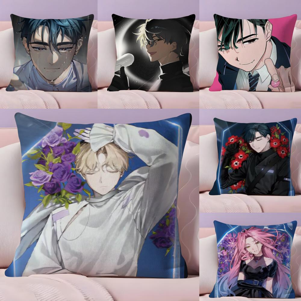 Handsome Boy AAlien Stage Comic Pillow Case Silky Short Plush With Invisible Zipper Dustproof Sofa Cushion Cover
