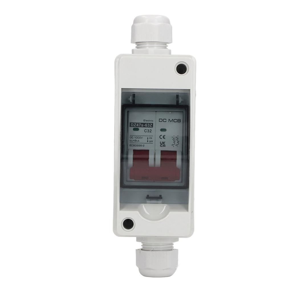 DC Miniature Circuit Breaker 2P IP65 Waterproof Transparent Cover 32A PV Circuit Breaker for RV