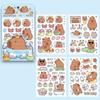 4 Pcs/bag Creative Stationery Sticker Cute Capybara Ledger Material  School Supplies