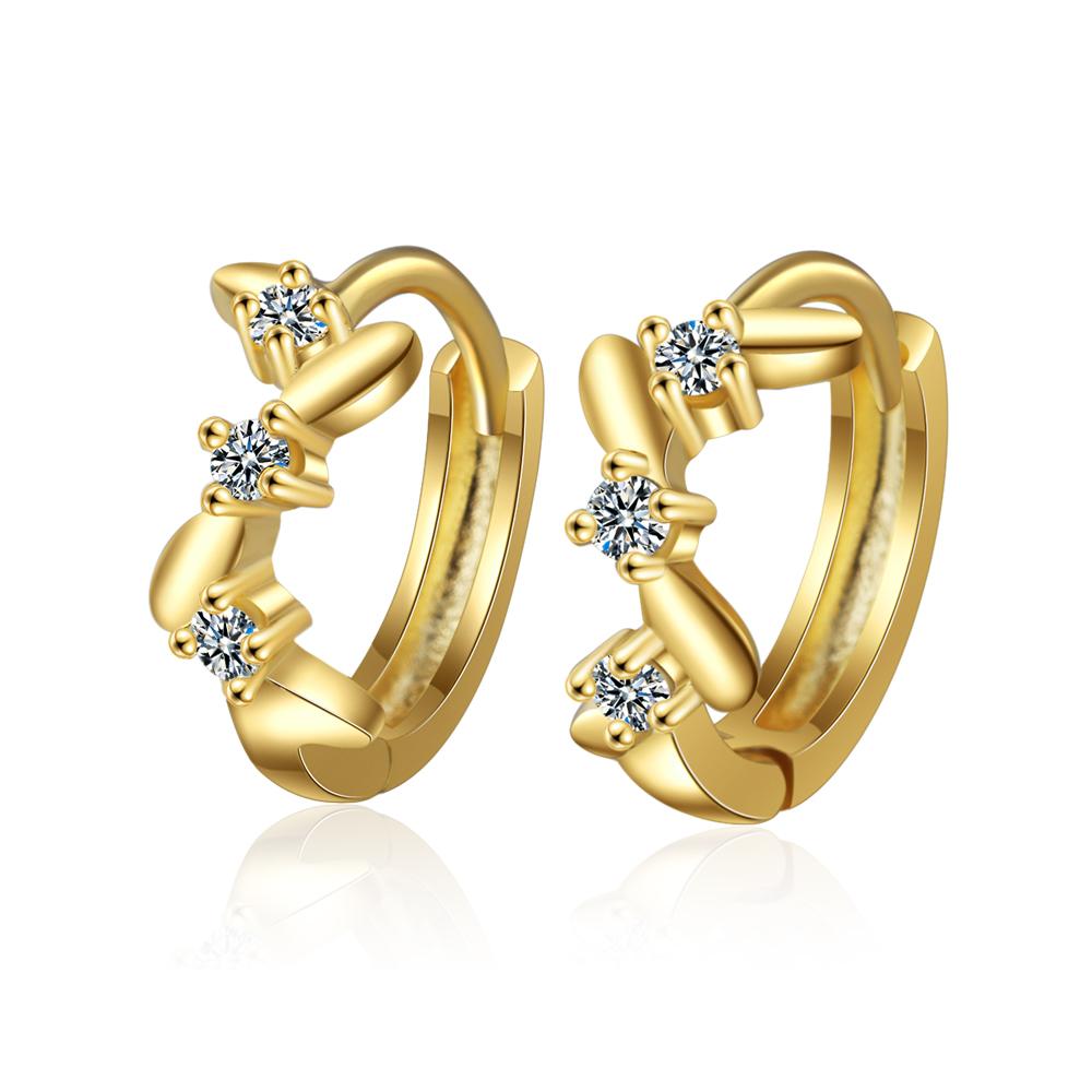 ANENJERY Women'S Fashion Jewelry Heart Circle Huggie Hoops Earrings Female Minimalist Hip Hop Ear Buckles