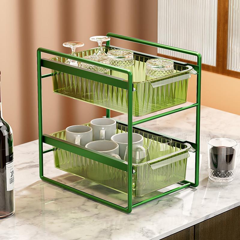Kitchen storage rack, sink, storage rack, floor to ceiling household layered cabinet rack, multifunctional pull-out sink