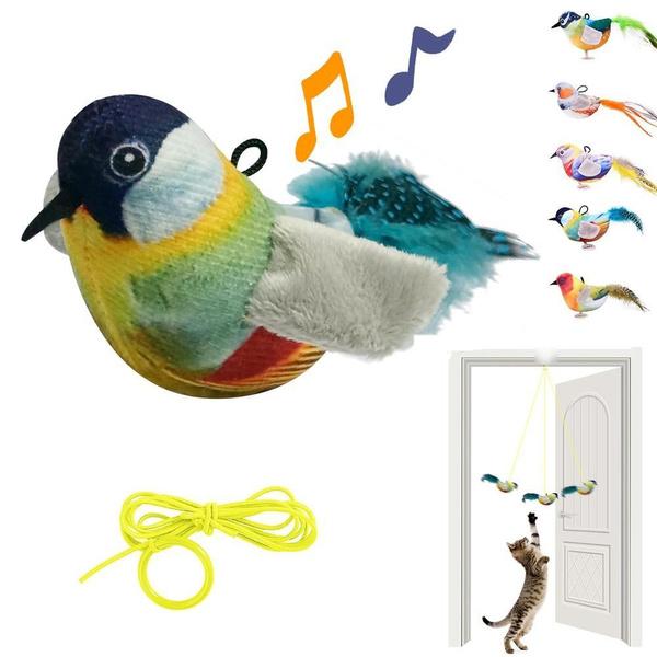1Pc Cat Toys Hanging Bird, Retractable Cat Teaser Toy, Vivid Chirping, Interactive Catnip Toys for Indoor Cats Kitten Play Chase Exercise