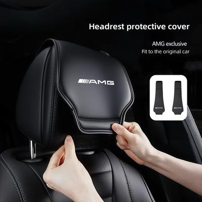 AAFL1 Kožený potah opěrky hlavy do auta Přední zadní sedák Polštář Ochranná sada Pro Mercedes Benz AMG GLC W203 W206 W220 W205 W211 W212 Třída E