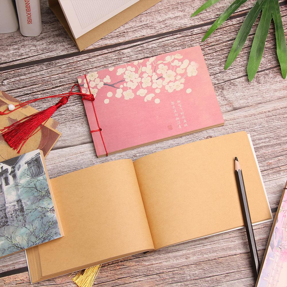 Office Supplies Vintage Painting Retro Chinese Style Notebook Planner Book Blank Notepad Weekly