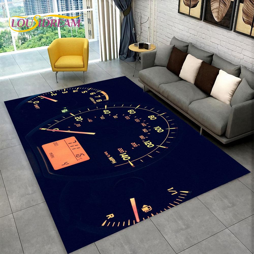 3D Car Racing Dashboard Area Rug Large,Carpet Rug for Living Room Bedroom Sofa Kitchen Doormat Decor,Kid Play Non-slip Floor Mat