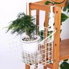 1Pcs Durable Hanging Iron Storage Basket Black White Grid Kitchen Storage Rack with Hooks Bathroom Cabinet Rack Seasoning Bottle