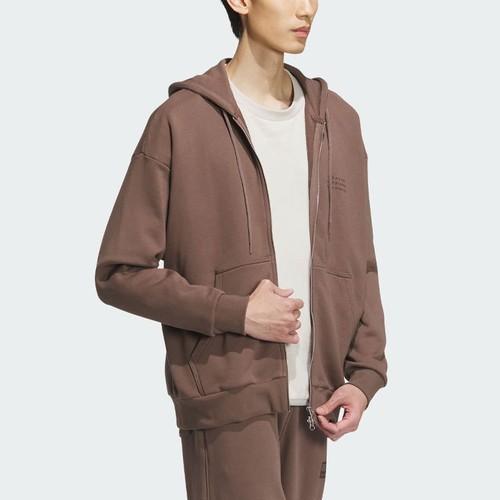 Adidas Men's Sports Casual Hoodie Layered Earth Brown Jacket