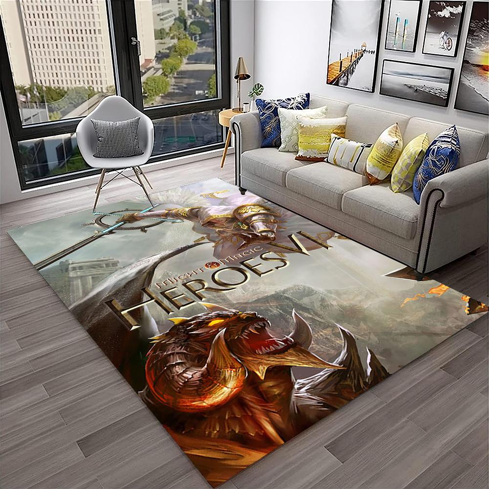 Retro Game Heroes of Might and Magic Carpet Rug for Home Living Room Bedroom Sofa Doormat Decor,kids Area Rug Non-slip Floor Mat