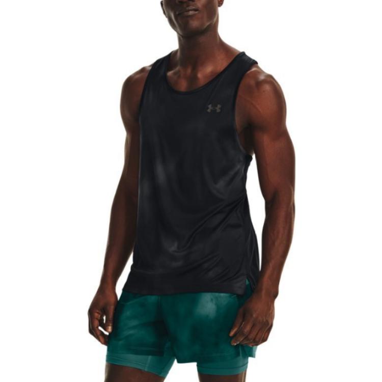 Under Armour Camiseta Deportiva de Running sin Mangas Iso-Chill Color Sólido para Hombre Tops Negro 1377875-001