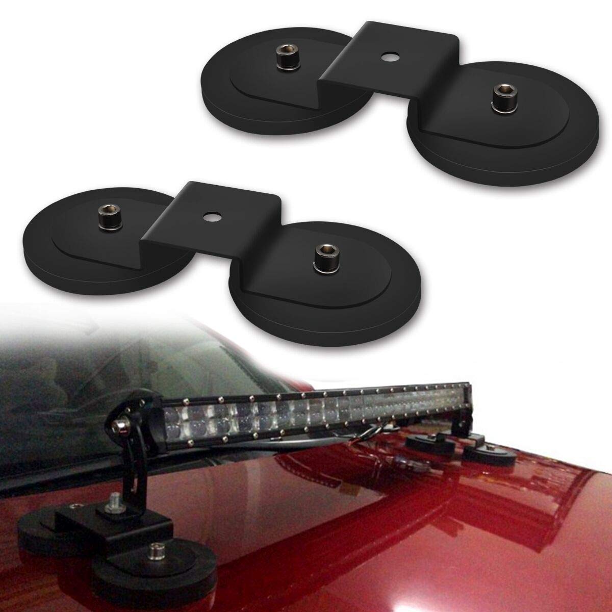 

Chelhead Magnetic Base Mounting Bracket for LED Work Strong Magnetic Light Suitable for LED Work Set of Includes Rubber Lights, M-Type Stand, Bar,