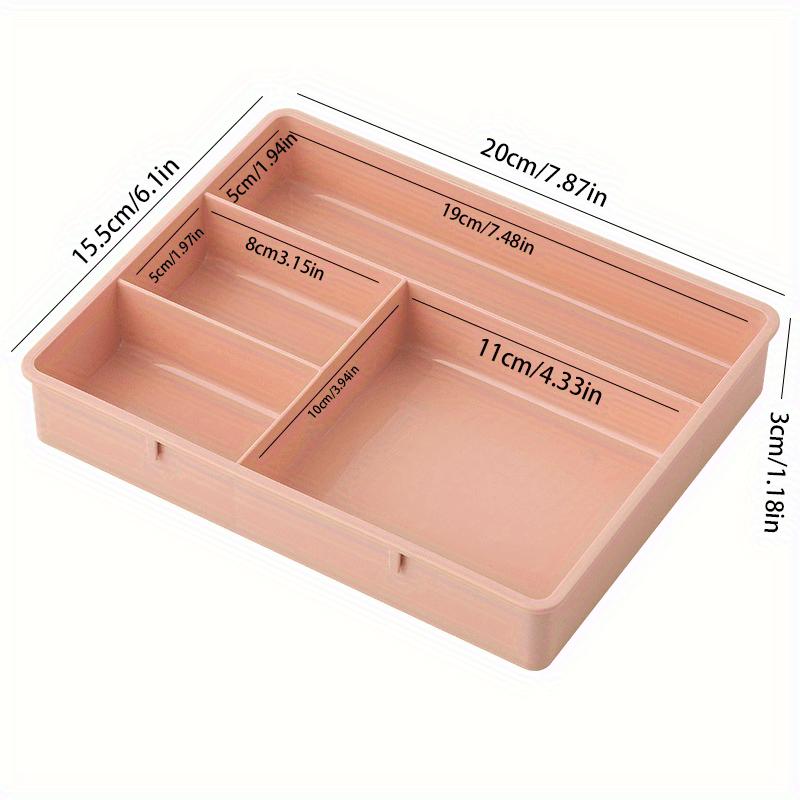 1pc Stackable 4-panel desktop storage box, home drawer storage box, cosmetics storage box, stationery classification storage box