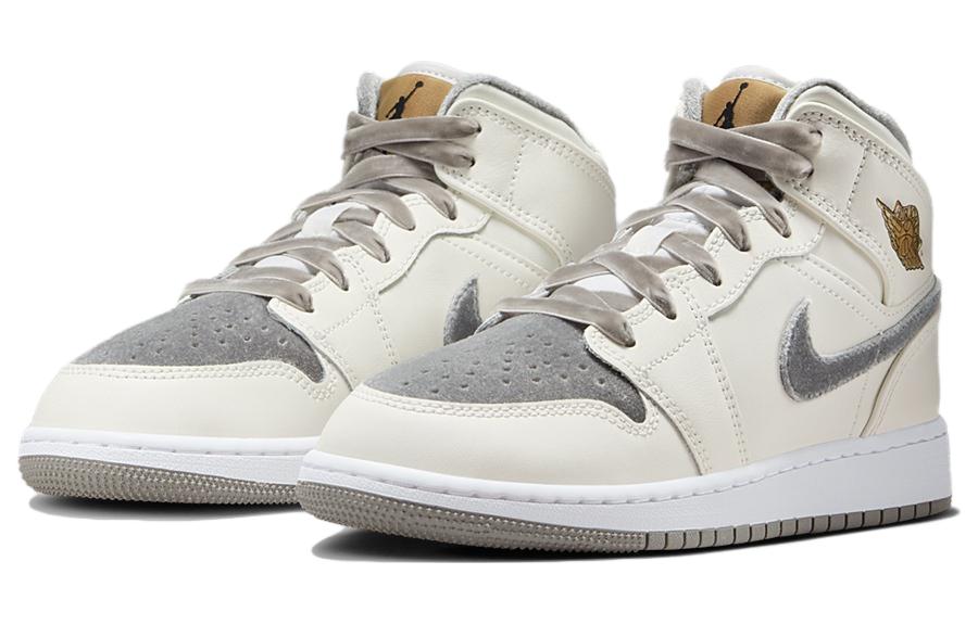 Air Jordan 1 Mid SE GS 'Pewter Velvet Toe'
