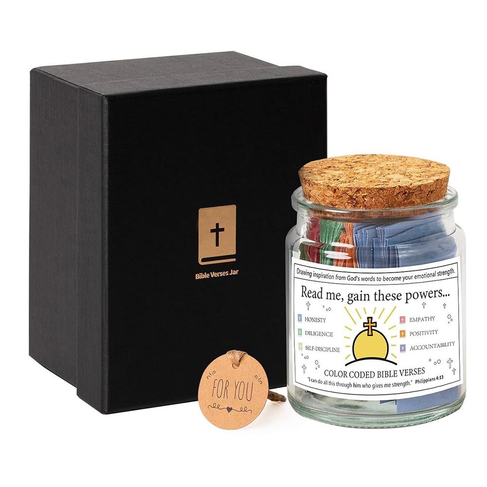 Bible Verses In A Jar Bible Verse Jar Christian Scripture Jar Christian Cards Jar Bible Verse Cards Jar for Daily Reflection