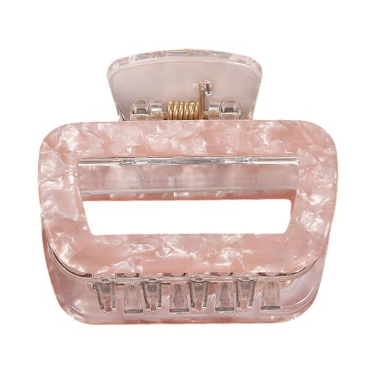 

Hair Claw Hollow Square Design Back Head Hair Clip Anti-slip Teeth Strong Grip Shower Hair Clamp Versatile Hair Accessory розовый