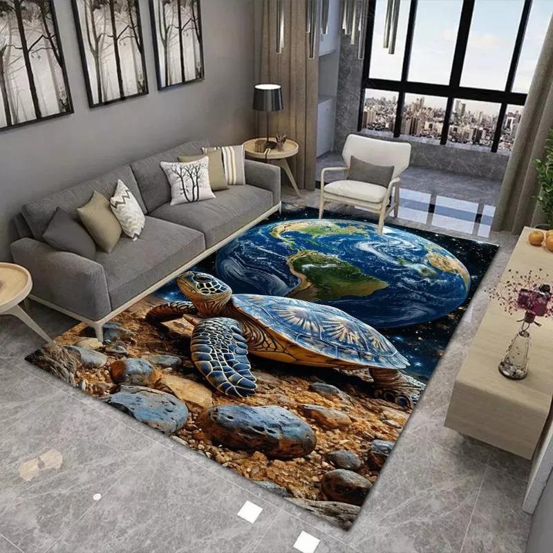 Verträumter Schildkröten-Druck Großer Teppich Rutschfest und Verschleißfest Verwendet in Wohnzimmern Matte Schlafzimmern und Anderen Szenen Weicher Teppich