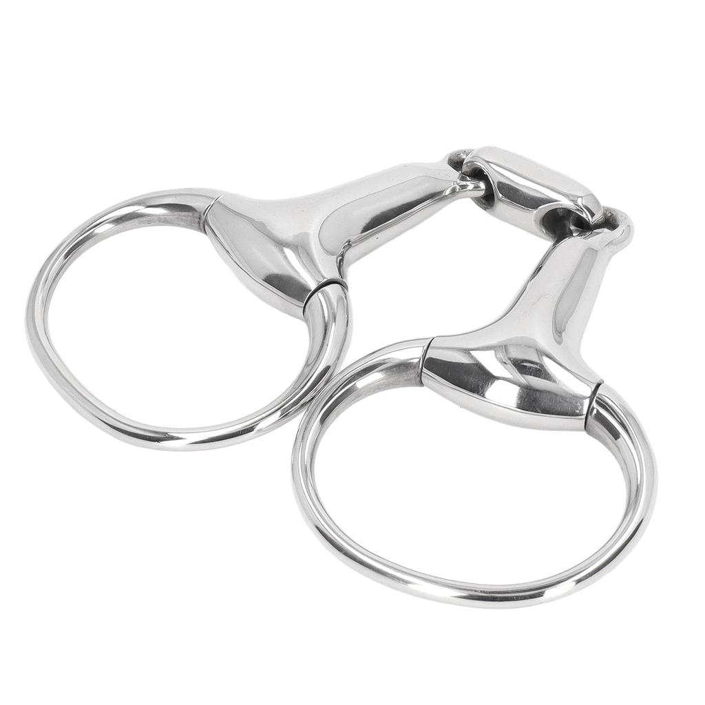 Pferdeknebelring Trense Gebiss Edelstahl 125mm lose ovale Verbindung Mundstück Pferdetraining