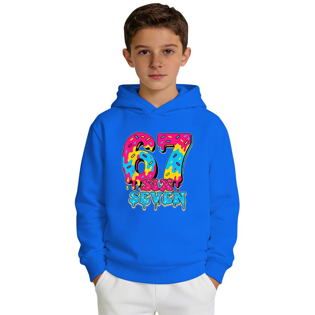 Boys' Printed Hooded Long-Sleeve Sweatshirt Casual Sports Comfort Sweatshirt