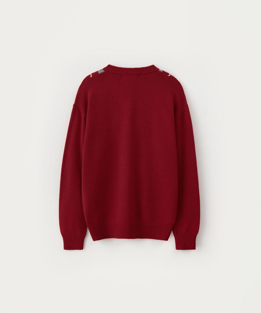 Sseomweeobeoteo Noelle Argyle Knit - Red