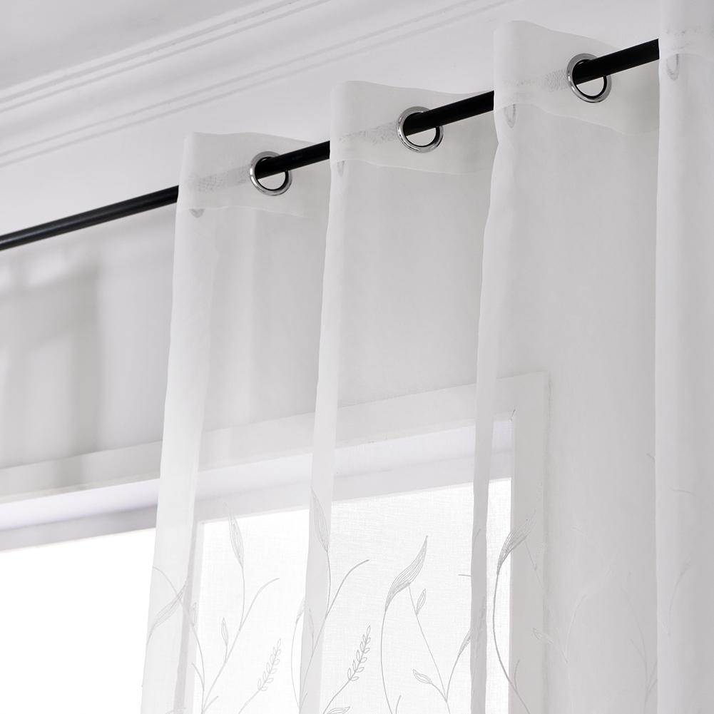 1 PC LOZUJOJU White Sheer Curtain Living Room Embroidered Bedroom Window Tulle Curtain Home Decor