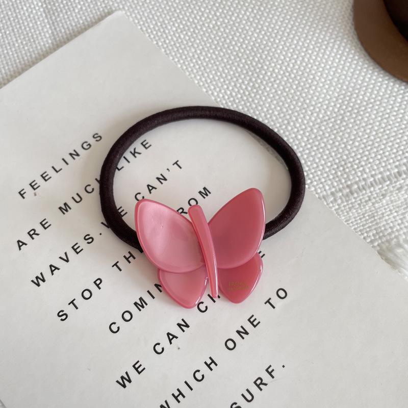 Elegant Fairy-Style Butterfly Acetate Hair Tie - French Jelly Texture 1# розовый