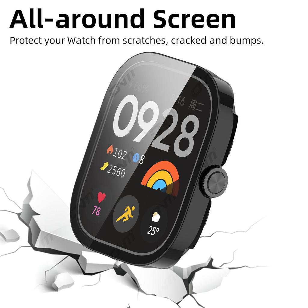 Glass+Case for Xiaomi Redmi Watch 5 Tempered Glass Screen Protector & Hard PC Protective Bumper for Redmi Watch5 Accessories