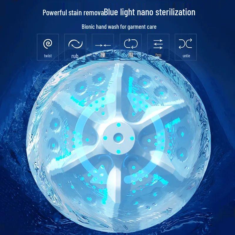 Compact Semi-Automatic Mini Washing Machine with Blue Light and Spin Function