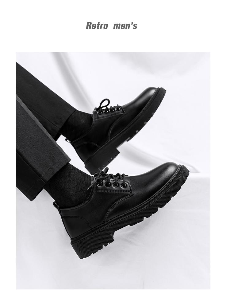 Men's British-Style Leather Shoes: Summer Teen & Student Thick-Soled Trendy All-Match Suit Shoes