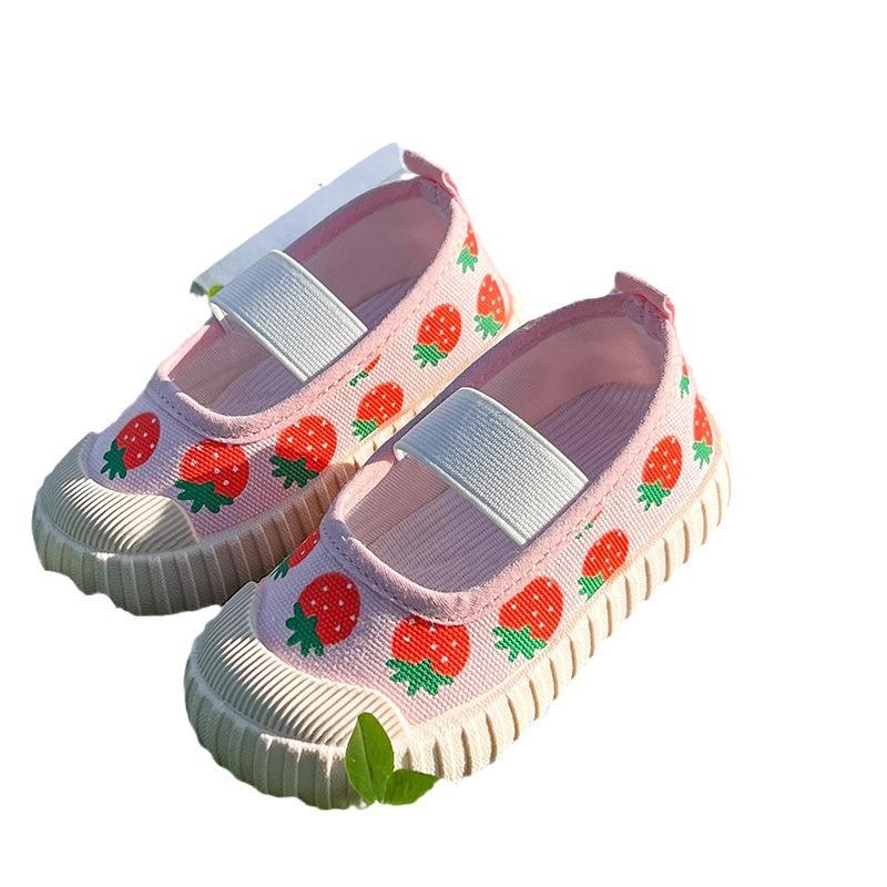 Girls' Canvas Shoes Spring New Children Casual Shoe Cute Girl Shoe Soft Sole Anti Slip Single Shoes Flat Shoe  Lona