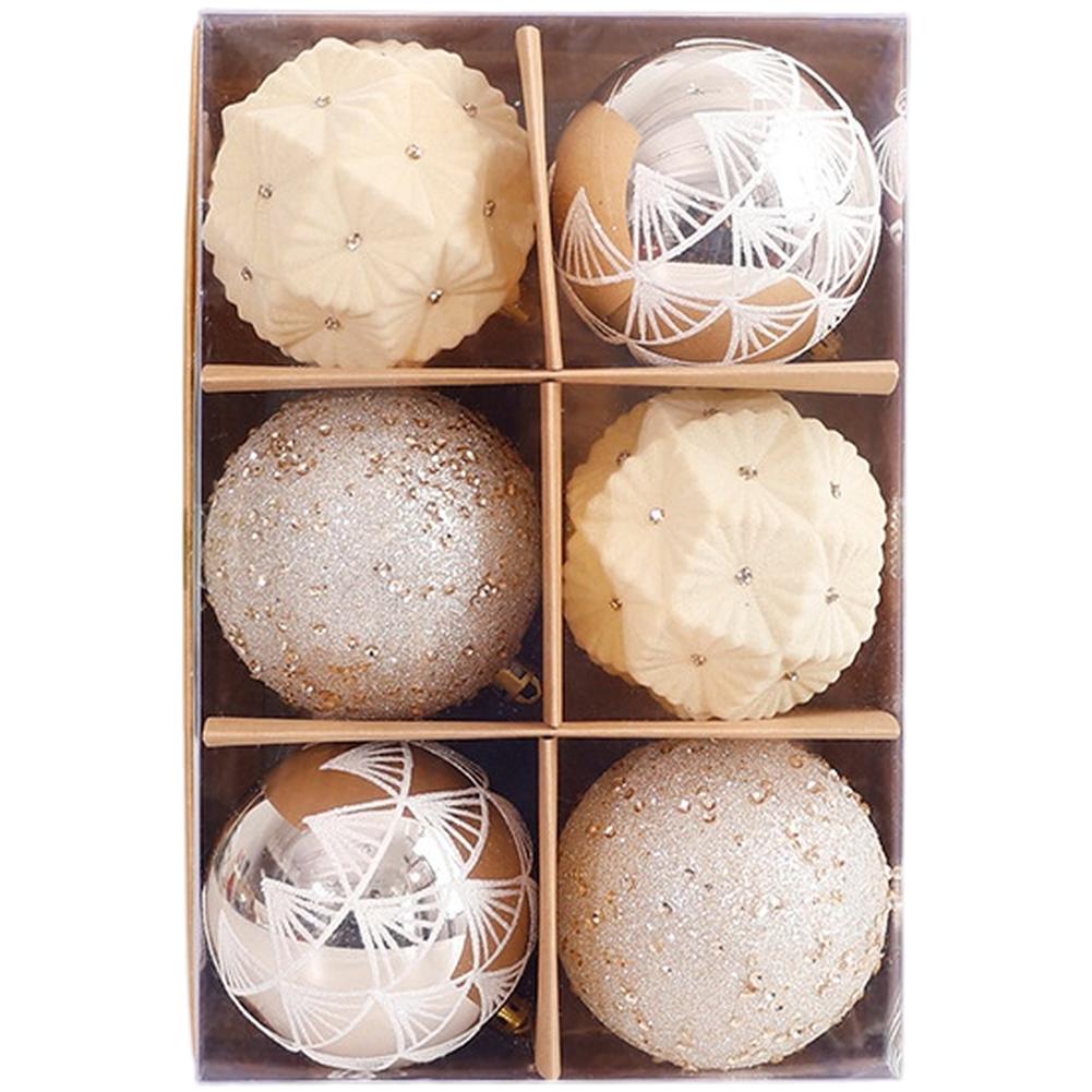 Holiday decoration set 6 Christmas balls wine red and For champagne gold colors diameter 85cm for Christmas tree ornaments