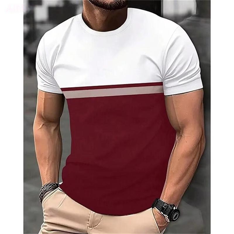 Simple and fashionable street wear 3D printed round neck T-shirt, casual and breathable T-shirt