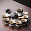 Guochao Gradual Change Coarse Pottery Kung Fu Tea Set Chinese Style Belt Gift Box Ceramic Teapot Business Gift