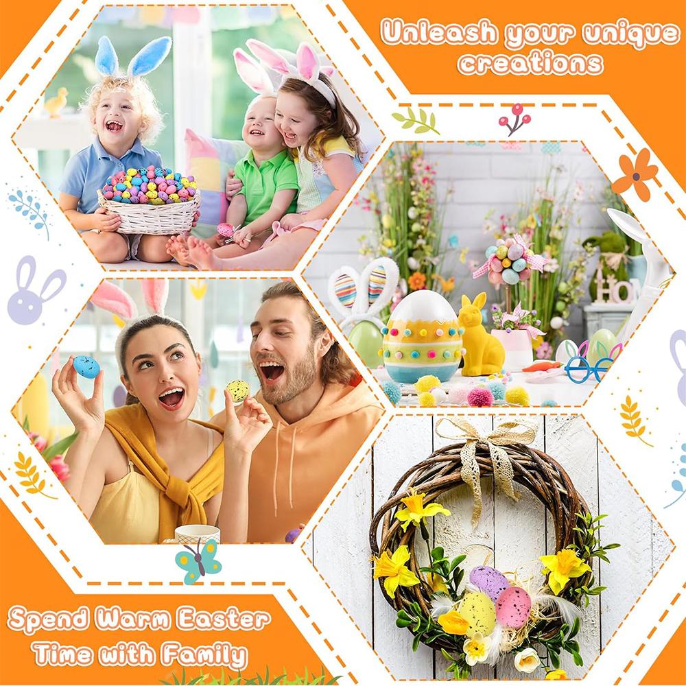 100Units Foam Easter Eggs Decoration For Easter Party, Home Ornament 3Cmx4Cm