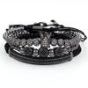 Fashion versatile micro-inlaid 11 1mm diamond ball braided high crown 1 diamond double row diamond crescent bracelet bracelet set