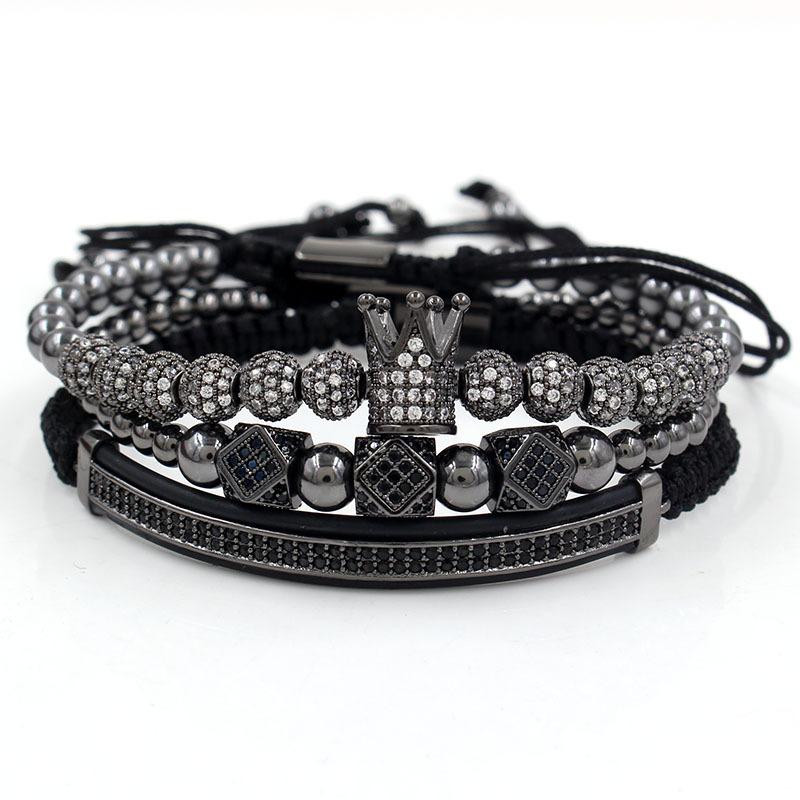 Fashion versatile micro-inlaid 11 1mm diamond ball braided high crown 1 diamond double row diamond crescent bracelet bracelet set