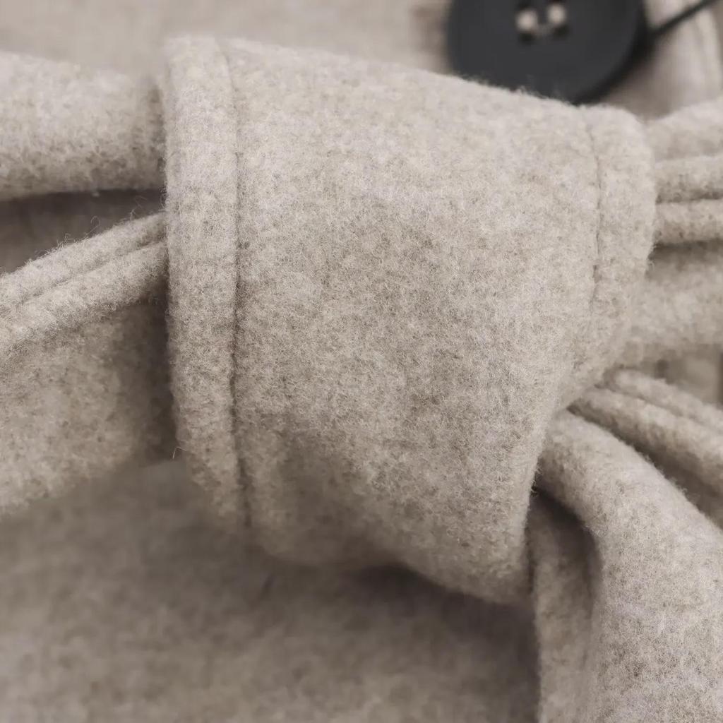 Women's European and American Style Wool Coat with Fur Collar and Belt for Autumn and Winter 