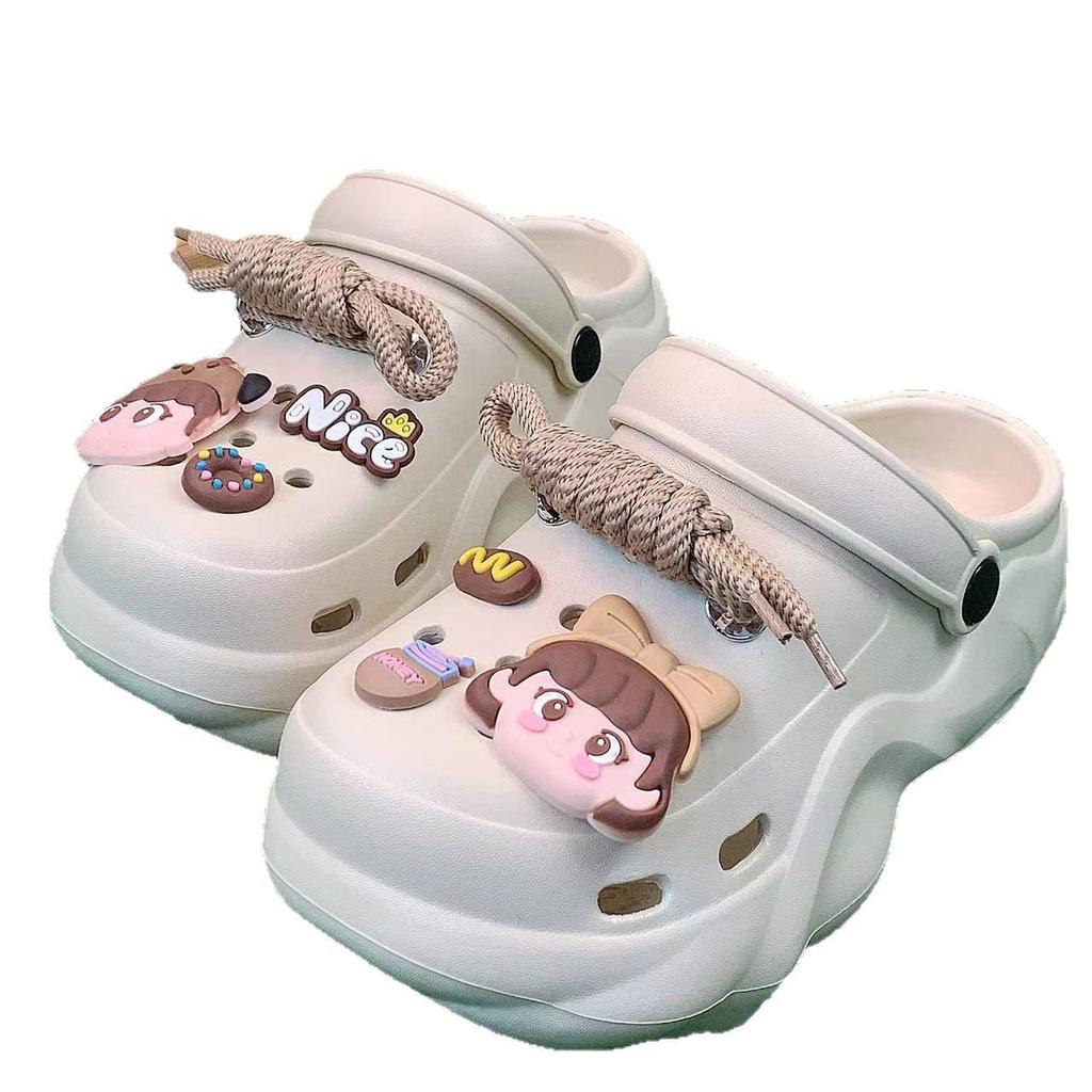 New EVA Hole Shoes Summer Wear Soft Girl Student Wind Beach Cool Slippers Women