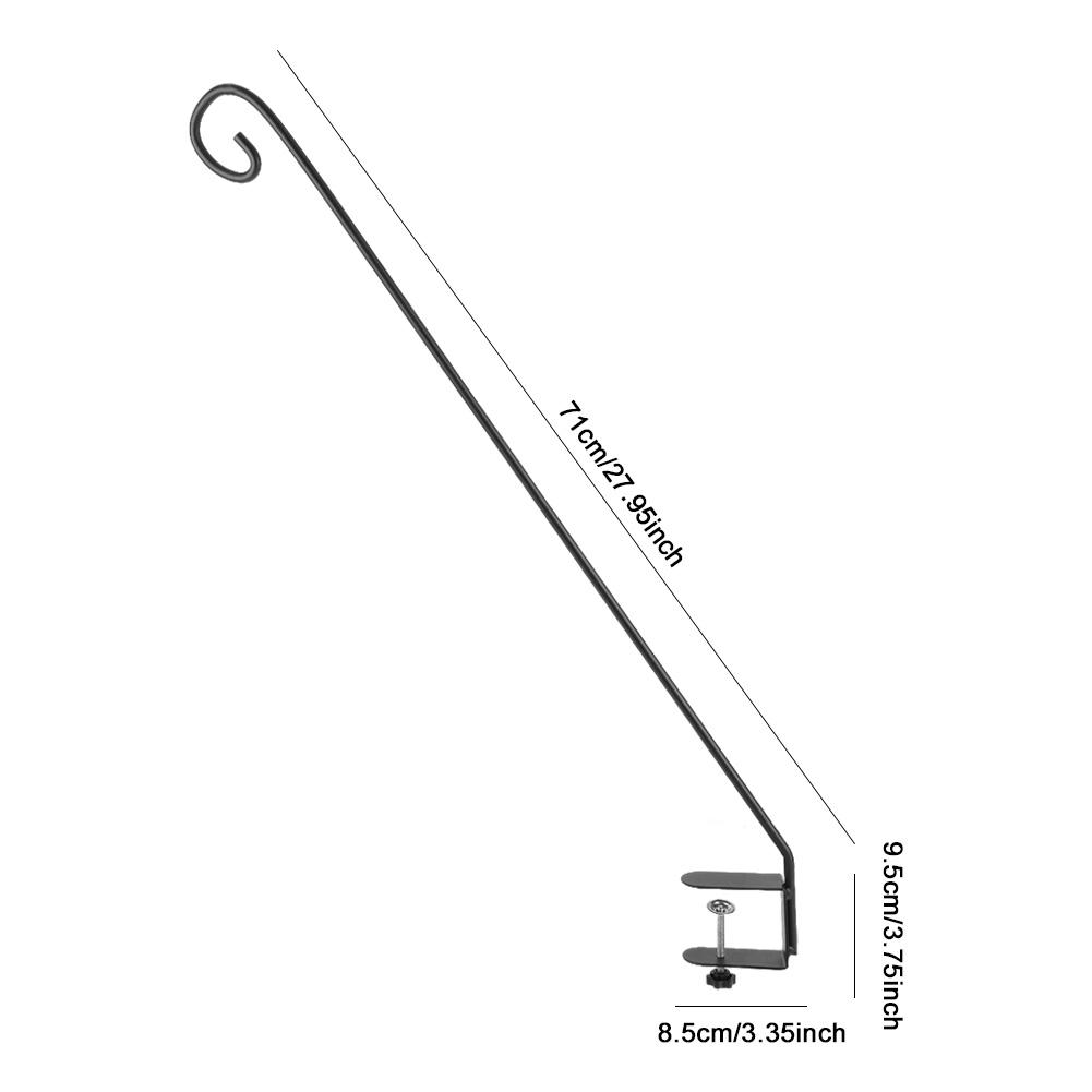 2Pcs Deck Railing Plant Hanger Railing Hanging Hook Deck Shepherd Hook for Hanging Flower Baskets Wind Chimes Planters