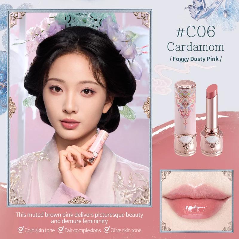 

Flower Knows Butterfly Cloud Collar Collection Glossy Lipstick High shine hydrating non-greasy 3.5g C06 Cardamom