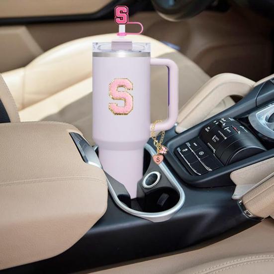 9Pcs Cup Accessories Set for 30oz 40oz Cup Personalize Your Tumbler with Silicone Straw Caps Letter Pendants