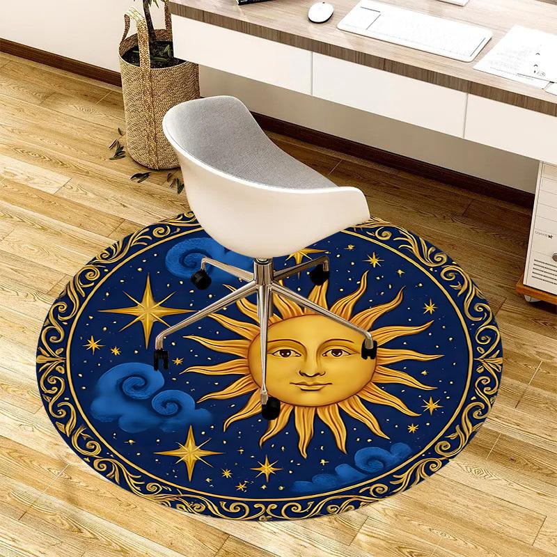 1pc Office Carpet Chair Mats Celestial Harmony Perfect for Decorating Office Chairs, Living Rooms, Or Bedrooms.YDT094